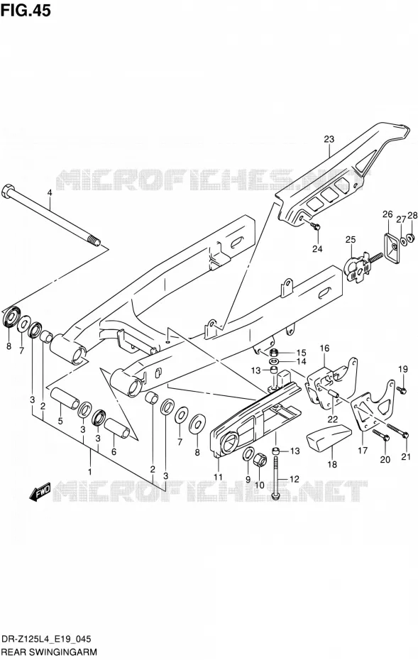 BRAS OSCILLANT ARRIERE (DR-Z125L4 E19) Suzuki MOTO 125 DR-Z 1994  DR-Z125L L4 (E19)