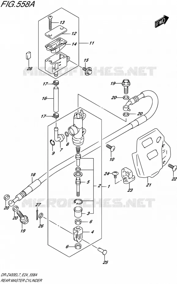 MAITRE CYLINDRE ARRIERE Suzuki MOTO 400 DR-Z 2017  DR-Z400E L7 (E24)