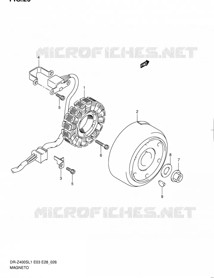 ALLUMAGE ROTOR - STATOR Suzuki MOTO 400 DR-Z 2011  DR-Z400S L1 (E03,E28,E33)