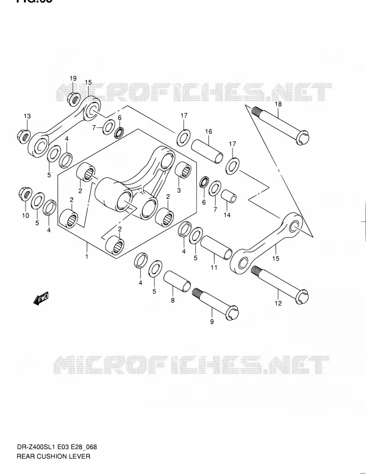 BIELLETTE D'AMORTISSEUR Suzuki MOTO 400 DR-Z 2011  DR-Z400S L1 (E03,E28,E33)