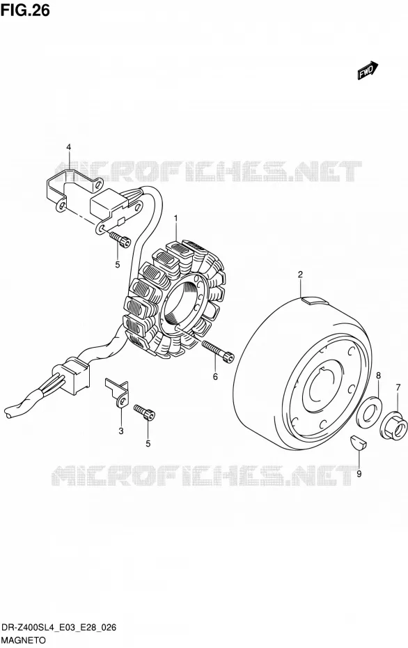ALLUMAGE ROTOR - STATOR Suzuki MOTO 400 DR-Z 2014  DR-Z400S L4 (E03,E28,E33)