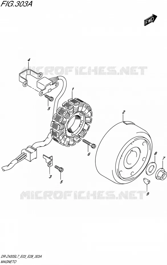 ALLUMAGE ROTOR - STATOR Suzuki MOTO 400 DR-Z 2017  DR-Z400S L7 (E03,E28,E33)