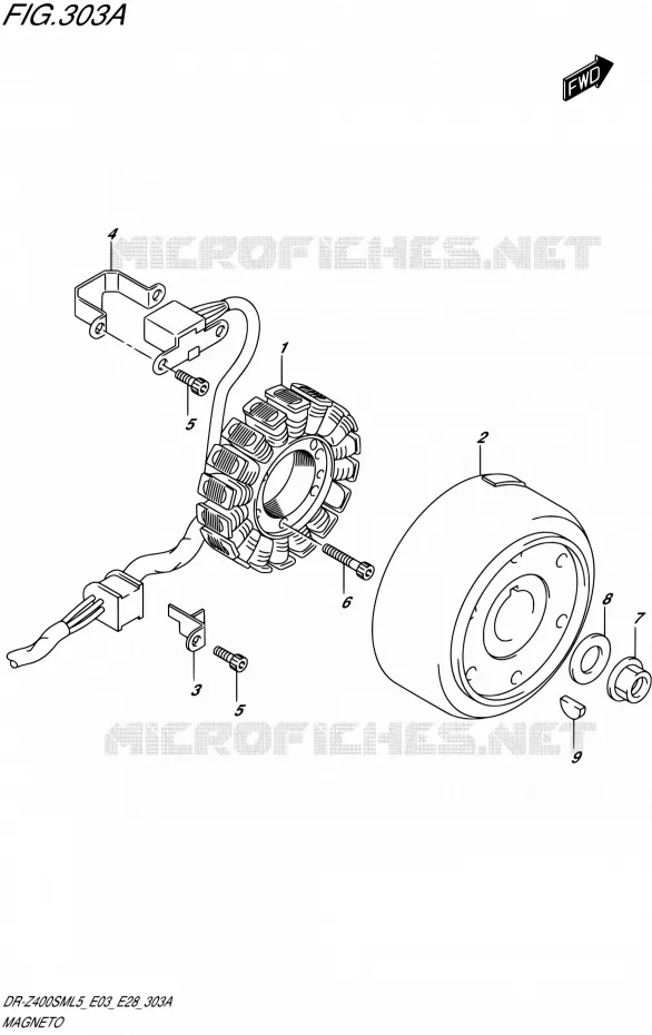 ALLUMAGE ROTOR - STATOR Suzuki MOTO 400 DR-Z 2015  DR-Z400SM L5 (E03,E28,E33)
