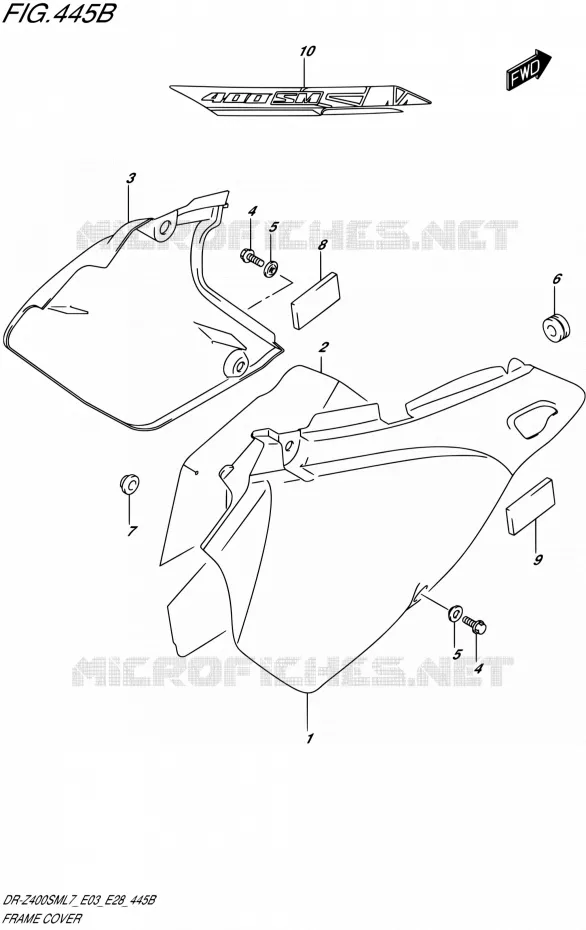 CARENAGES ARRIERE (DR-Z400SML7 E28) Suzuki MOTO 400 DR-ZSM 2017  DR-Z400SM L7 (E03,E28,E33)