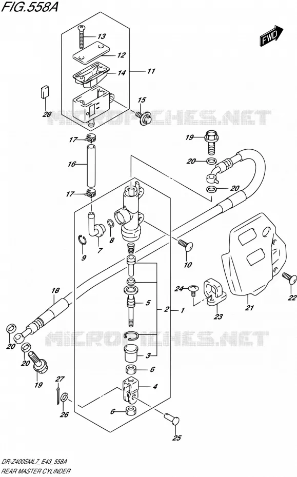 MAITRE CYLINDRE ARRIERE Suzuki MOTO 400 DR-ZSM 2017  DR-Z400SM L7 (E43)
