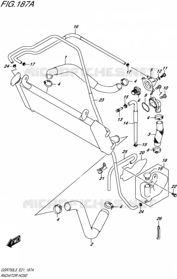 DURITE DE RADIATEUR Suzuki MOTO 750 GSR 2015  GSR750 L5