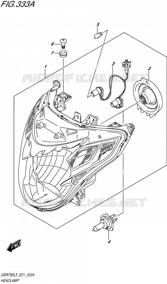 PHARE Suzuki MOTO 750 GSR 2015  GSR750UE L5 (E21)