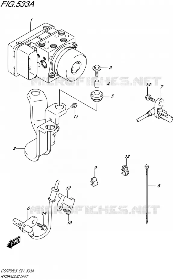 SYSTÈME ABS (GSR750AL5 E21) Suzuki MOTO 750 GSR 2015  GSR750UE L5 (E21)