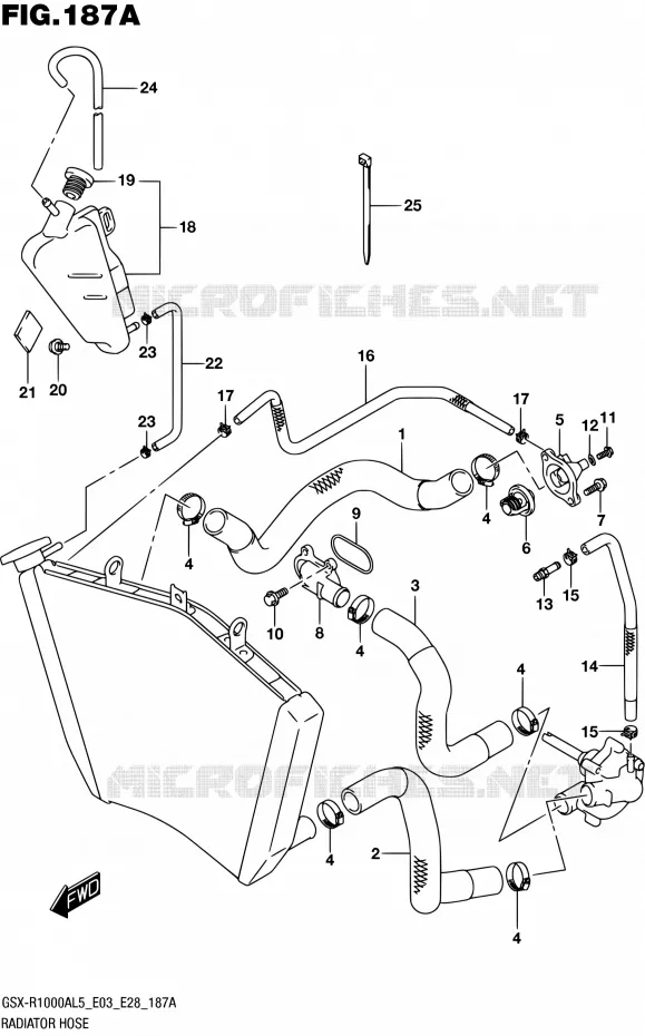 DURITE DE RADIATEUR Suzuki MOTO 1000 GSX-R 2015  GSX-R1000A L5 (E03,E28,E33)