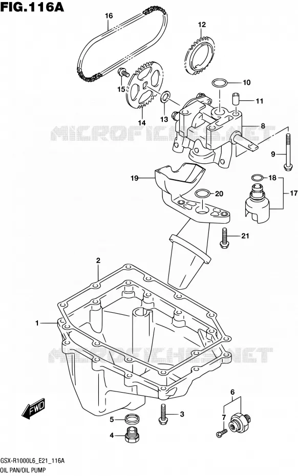 CARTER INFERIEUR - POMPE A HUILE Suzuki MOTO 1000 GSX-R 2016  GSX-R1000A L6 (E21)
