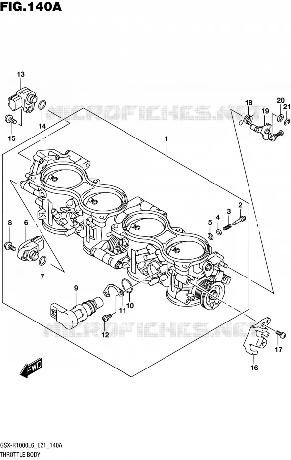 CORPS DE PAPILLON Suzuki MOTO 1000 GSX-R 2016  GSX-R1000A L6 (E21)
