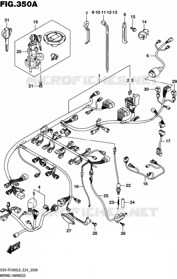 FAISCEAU ELECTRIQUE (GSX-R1000L6 E24) Suzuki MOTO 1000 GSX-R 2016  GSX-R1000A L6 (E24)