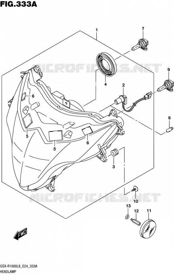 PHARE (GSX-R1000L6 E24) Suzuki MOTO 1000 GSX-R 2016  GSX-R1000A L6 (E24)