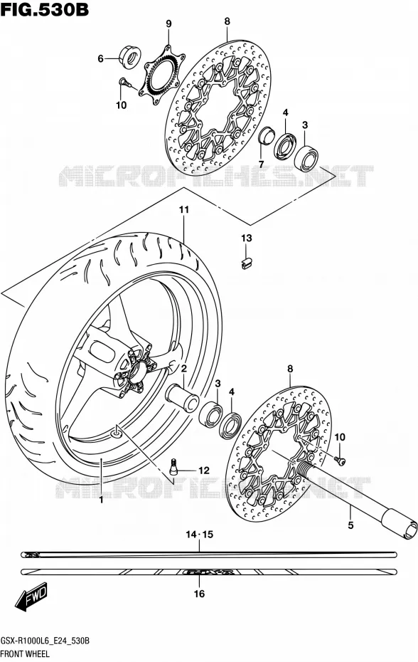 ROUE AVANT (GSX-R1000AL6 E24) Suzuki MOTO 1000 GSX-R 2016  GSX-R1000A L6 (E24)