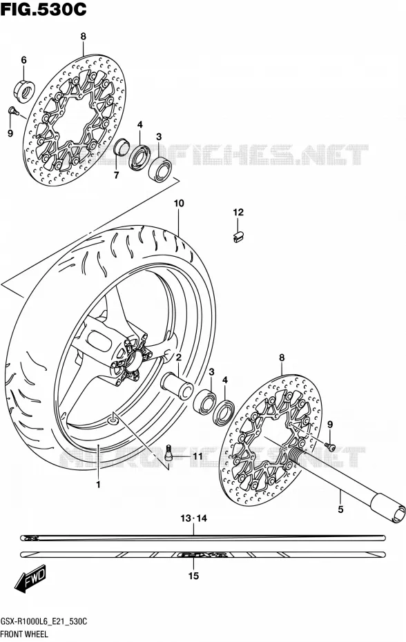 ROUE AVANT (GSX-R1000UFL6 E21) Suzuki MOTO 1000 GSX-R 2016  GSX-R1000AUF L6 (E21)