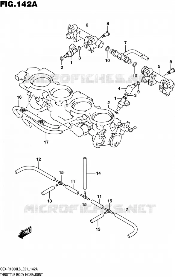 SYSTÈME D'INJECTION Suzuki MOTO 1000 GSX-R 2016  GSX-R1000AUF L6 (E21)