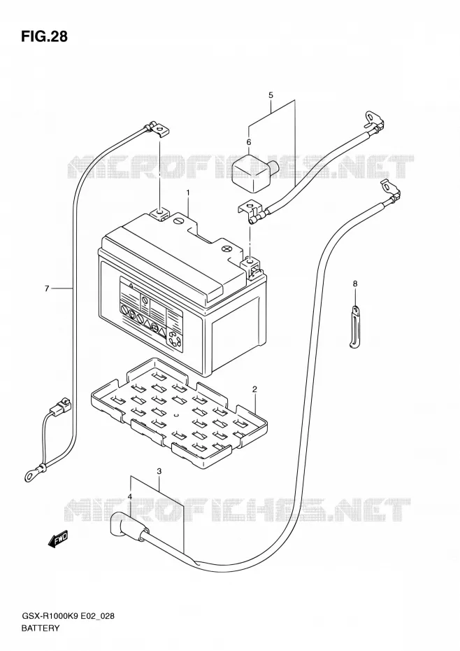 BATTERIE Suzuki MOTO 1000 GSX-R 2010  GSX-R1000 L0/GSX-R1000Z L0 (E02,E14,E19,E24,E51,P37)