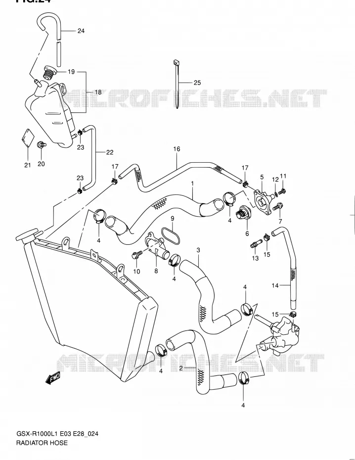 DURITE DE RADIATEUR Suzuki MOTO 1000 GSX-R 2011  GSX-R1000 L1 (E03,E28,E33)