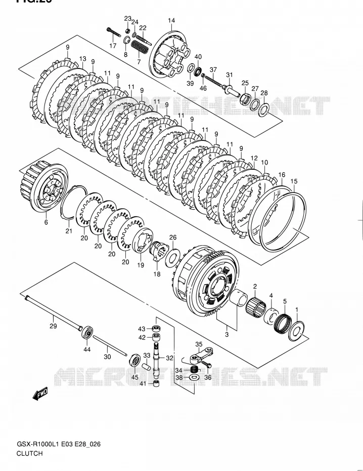 EMBRAYAGE Suzuki MOTO 1000 GSX-R 2011  GSX-R1000 L1 (E03,E28,E33)