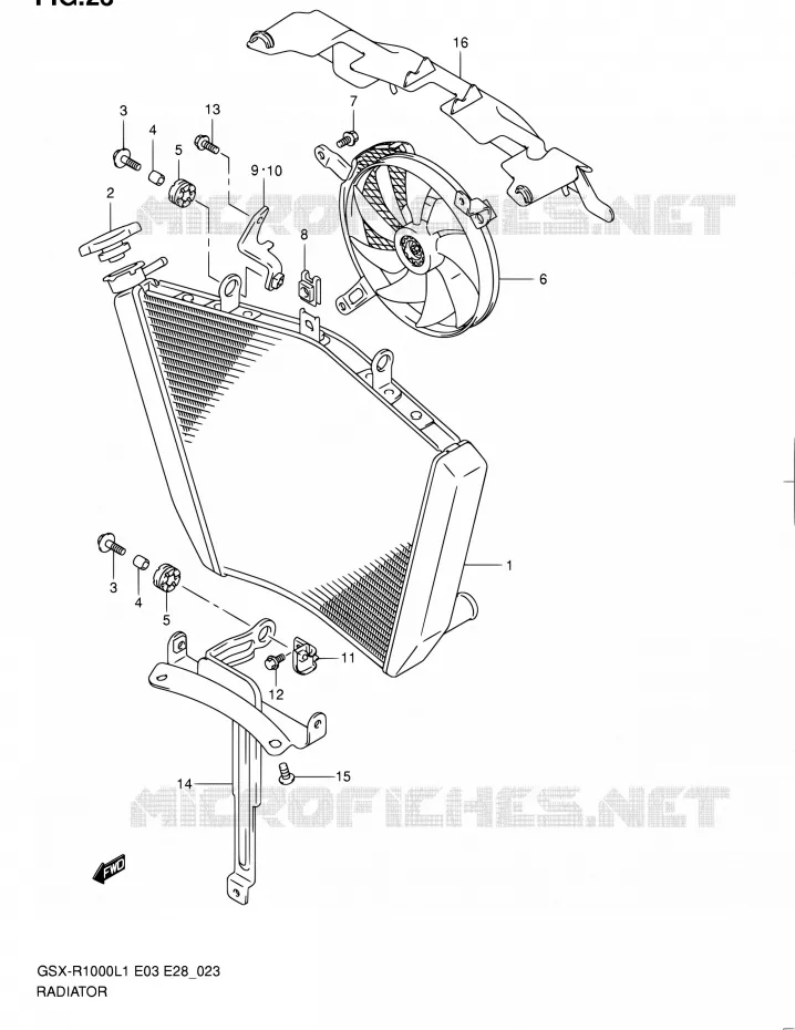 RADIATEUR Suzuki MOTO 1000 GSX-R 2011  GSX-R1000 L1 (E03,E28,E33)