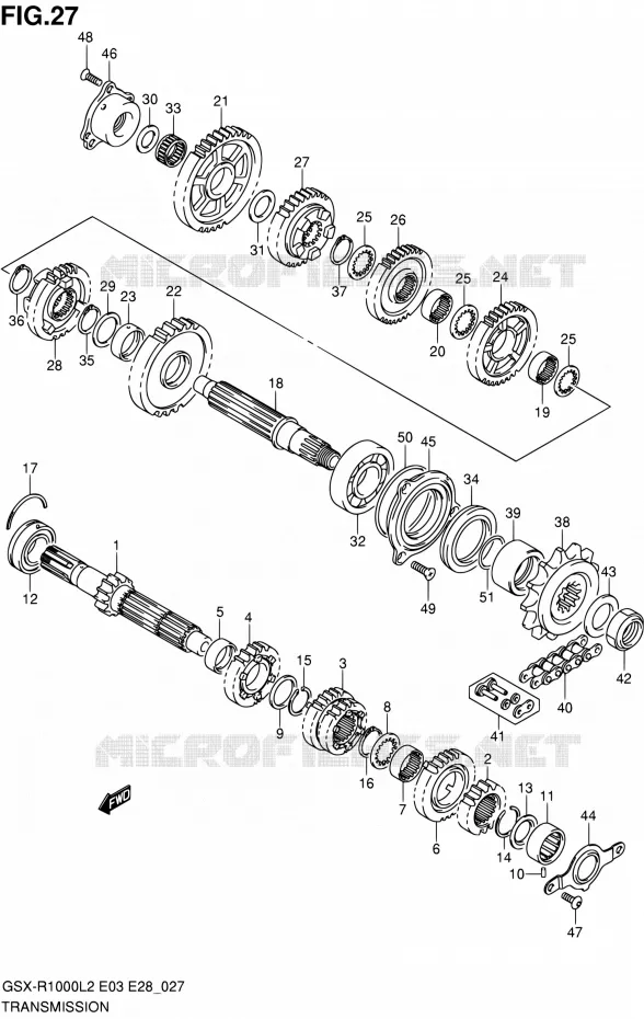 TRANSMISSION Suzuki MOTO 1000 GSX-R 2012  GSX-R1000 L2 (E03,E28,E33)