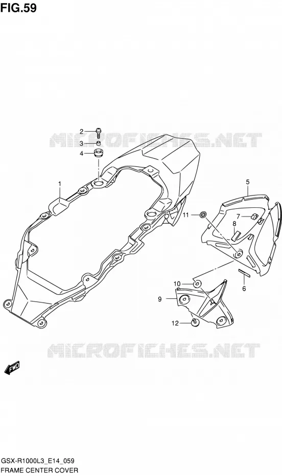 CARENAGE CENTRAL (GSX-R1000ZL3 E14) Suzuki MOTO 1000 GSX-R 2013  GSX-R1000 L3/GSX-R1000Z L3 (E14)