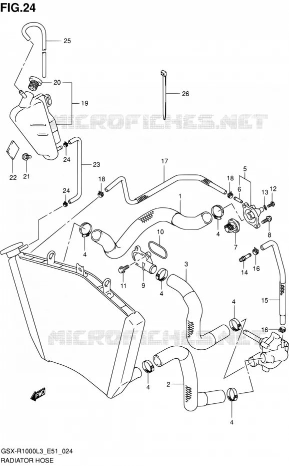 DURITE DE RADIATEUR Suzuki MOTO 1000 GSX-R 2013  GSX-R1000 L3/GSX-R1000Z L3 (E51)