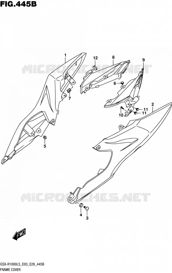 CARENAGES ARRIERE (ARB,AR4) Suzuki MOTO 1000 GSX-R 2015  GSX-R1000 L5 (E03,E28,E33)