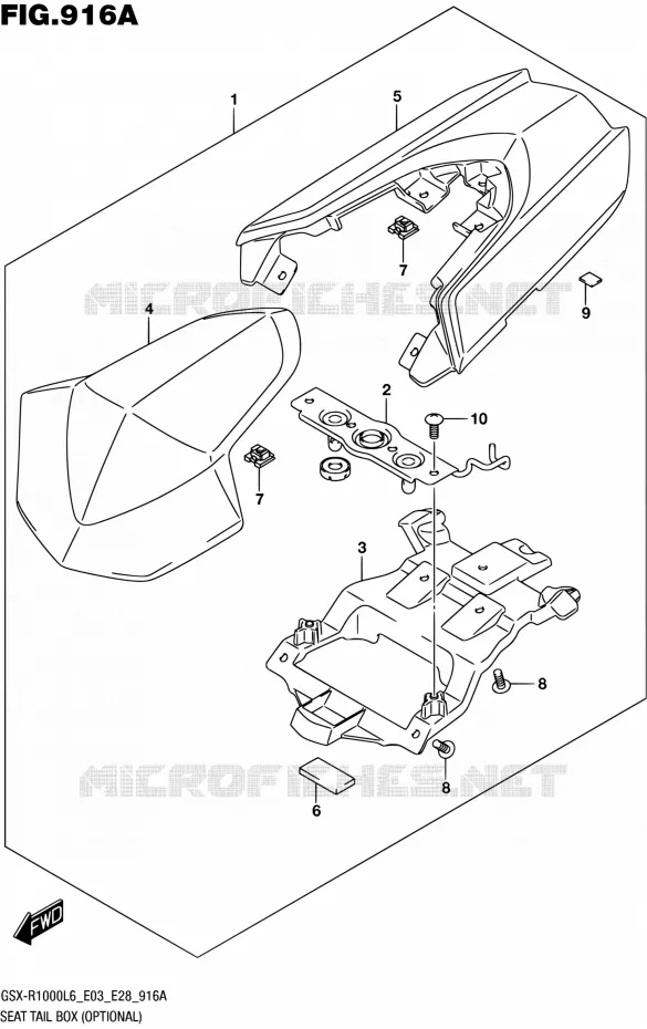 CAPOT DE SELLE (OPTIONAL) Suzuki MOTO 1000 GSX-R 2016  GSX-R1000 L6 (E03,E28,E33)