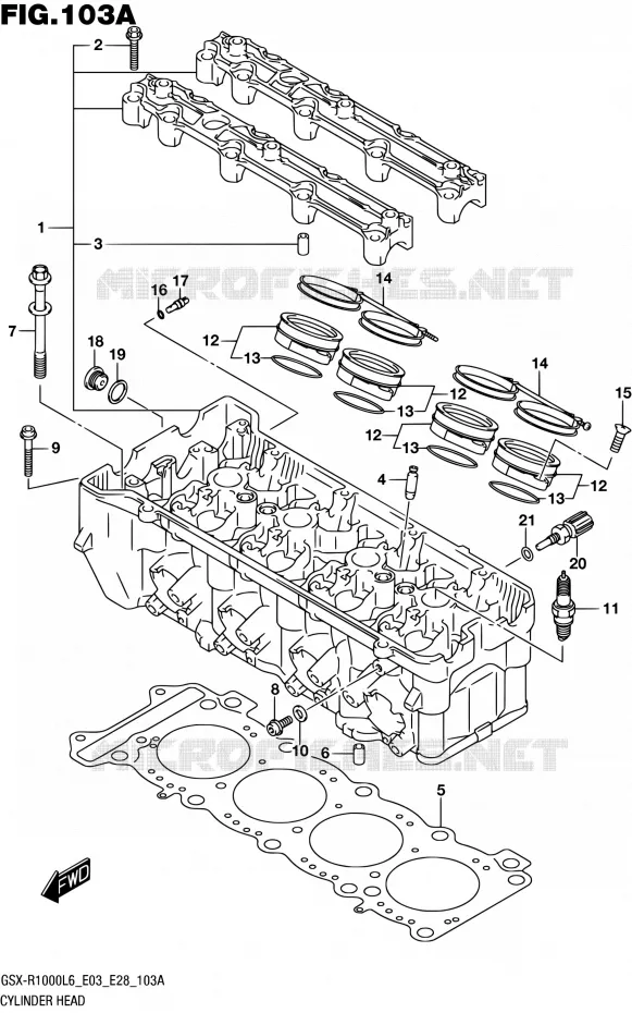 CULASSE Suzuki MOTO 1000 GSX-R 2016  GSX-R1000 L6 (E03,E28,E33)