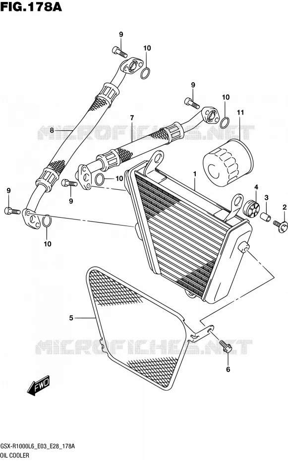 RADIATEUR D'HUILE Suzuki MOTO 1000 GSX-R 2016  GSX-R1000 L6 (E03,E28,E33)