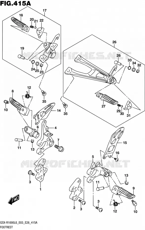 REPOSE PIED Suzuki MOTO 1000 GSX-R 2016  GSX-R1000 L6 (E03,E28,E33)