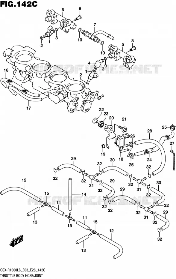 SYSTÈME D'INJECTION (GSX-R1000L6 E33) Suzuki MOTO 1000 GSX-R 2016  GSX-R1000 L6 (E03,E28,E33)