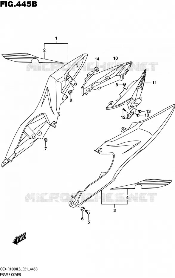 CARENAGES ARRIERE (AJP,JSP) Suzuki MOTO 1000 GSX-R 2016  GSX-R1000UF L6 (E21)