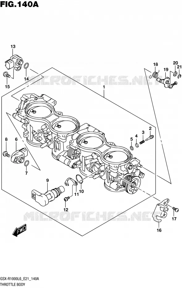 CORPS DE PAPILLON Suzuki MOTO 1000 GSX-R 2016  GSX-R1000UF L6 (E21)