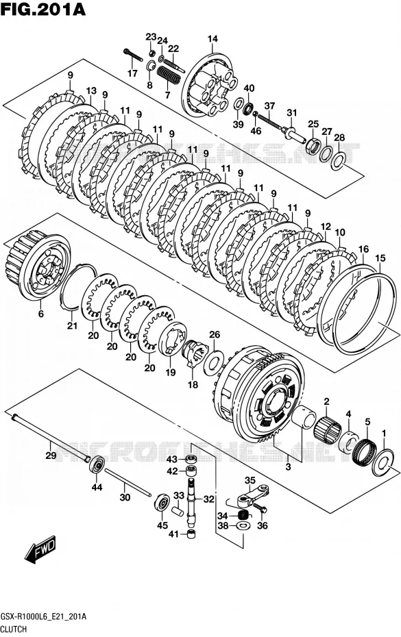 EMBRAYAGE Suzuki MOTO 1000 GSX-R 2016  GSX-R1000UF L6 (E21)