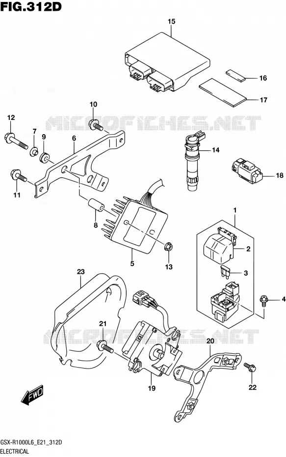 PARTIE ELECTRIQUE (GSX-R1000AUFL6 E21) Suzuki MOTO 1000 GSX-R 2016  GSX-R1000UF L6 (E21)