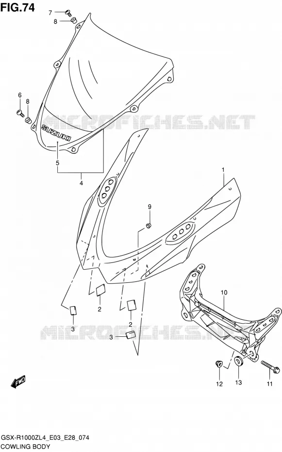 CARENAGES - ETIQUETTES Suzuki MOTO 1000 GSX-R 2014  GSX-R1000Z L4 (E03,E28,E33)
