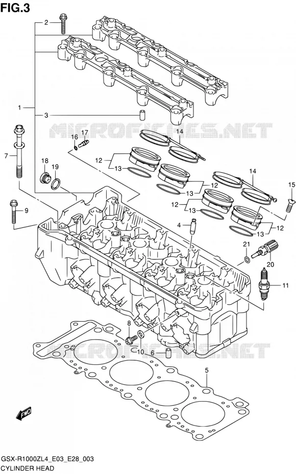 CULASSE Suzuki MOTO 1000 GSX-R 2014  GSX-R1000Z L4 (E03,E28,E33)