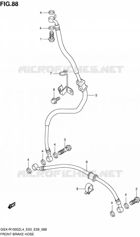 DURITE DE FREIN AVANT Suzuki MOTO 1000 GSX-R 2014  GSX-R1000Z L4 (E03,E28,E33)