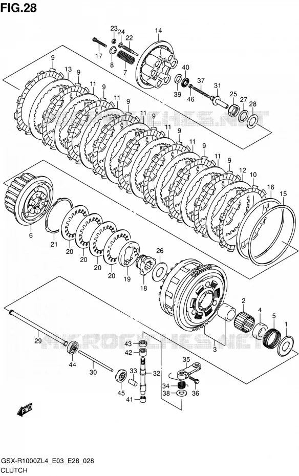 EMBRAYAGE Suzuki MOTO 1000 GSX-R 2014  GSX-R1000Z L4 (E03,E28,E33)