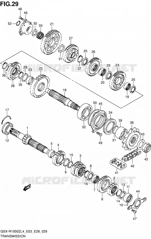 TRANSMISSION Suzuki MOTO 1000 GSX-R 2014  GSX-R1000Z L4 (E03,E28,E33)