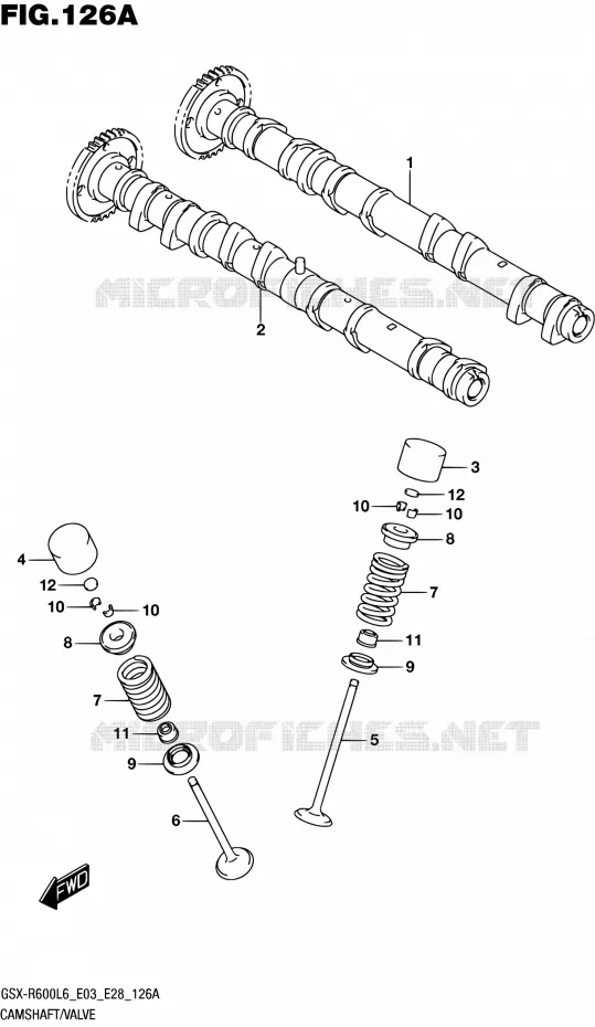 ARBRE A CAMES - VALVE Suzuki MOTO 600 GSX-R 2016  GSX-R600 L6 (E03,E28,E33)