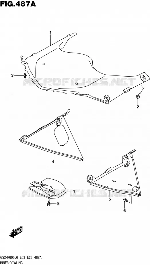 CARENAGES INTERIEURS Suzuki MOTO 600 GSX-R 2016  GSX-R600 L6 (E03,E28,E33)
