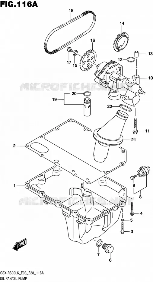 CARTER INFERIEUR - POMPE A HUILE Suzuki MOTO 600 GSX-R 2016  GSX-R600 L6 (E03,E28,E33)