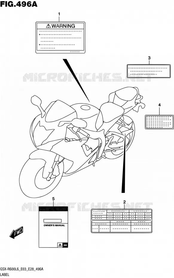 ETIQUETTE (GSX-R600L6 E03) Suzuki MOTO 600 GSX-R 2016  GSX-R600 L6 (E03,E28,E33)