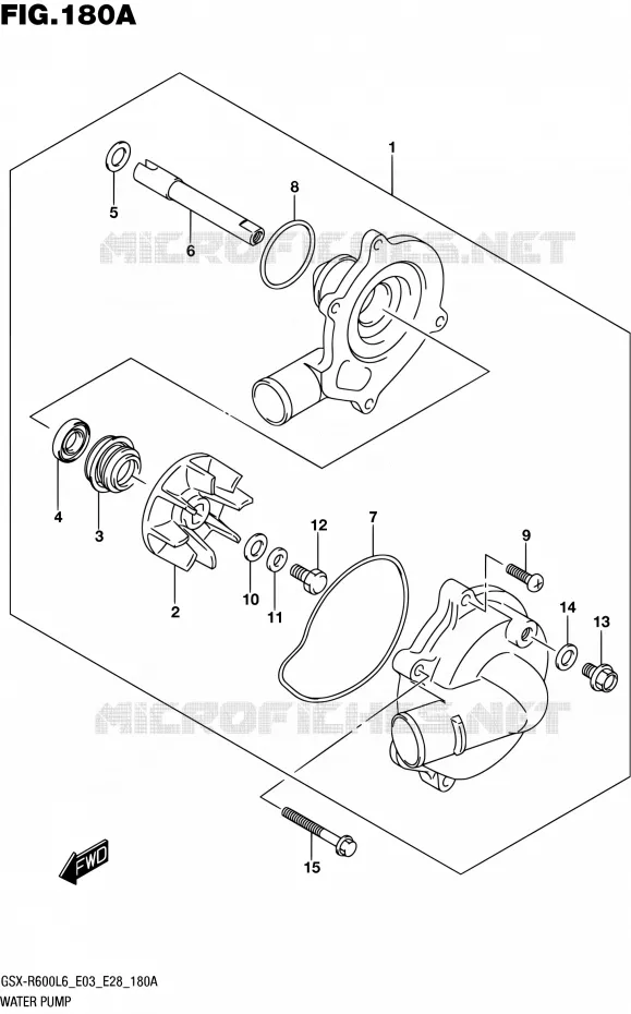 POMPE A EAU Suzuki MOTO 600 GSX-R 2016  GSX-R600 L6 (E03,E28,E33)