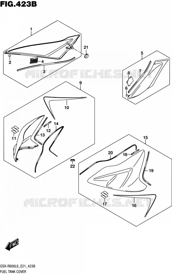 RESERVOIR D'ESSENCE - COUVERCLES (ARB) Suzuki MOTO 600 GSX-R 2016  GSX-R600 L6 (E21)