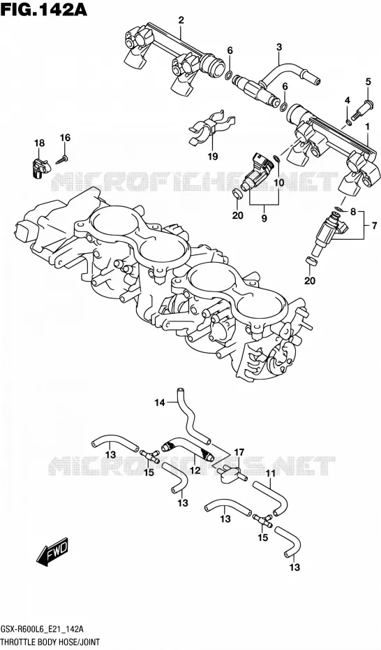 SYSTÈME D'INJECTION Suzuki MOTO 600 GSX-R 2016  GSX-R600 L6 (E21)