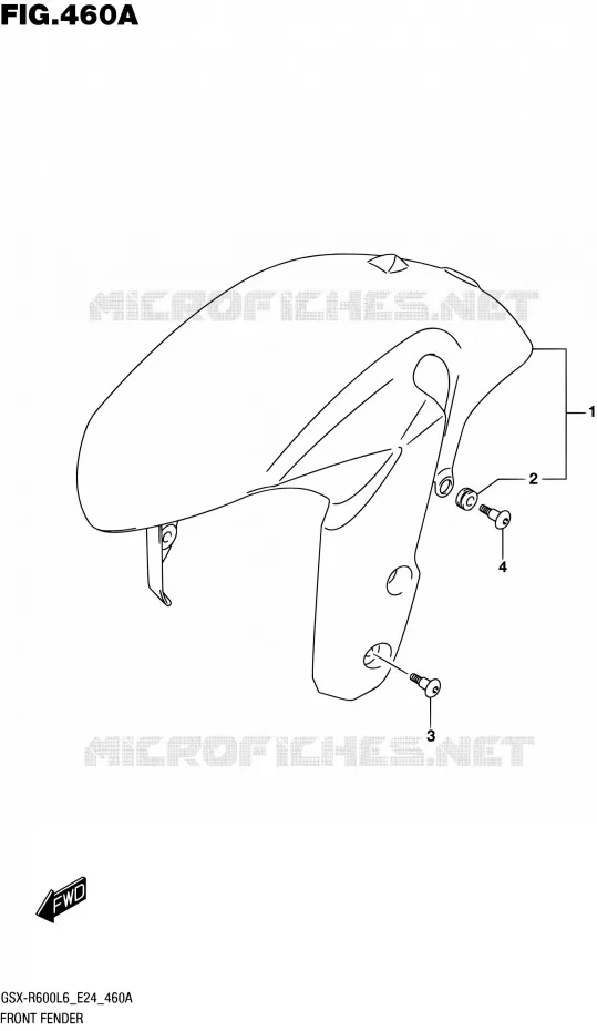 GARDE BOUE AVANT Suzuki MOTO 600 GSX-R 2016  GSX-R600 L6 (E24)